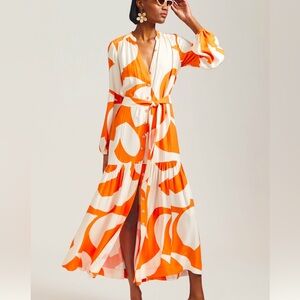 Anthropology Tiered Buttondown dress